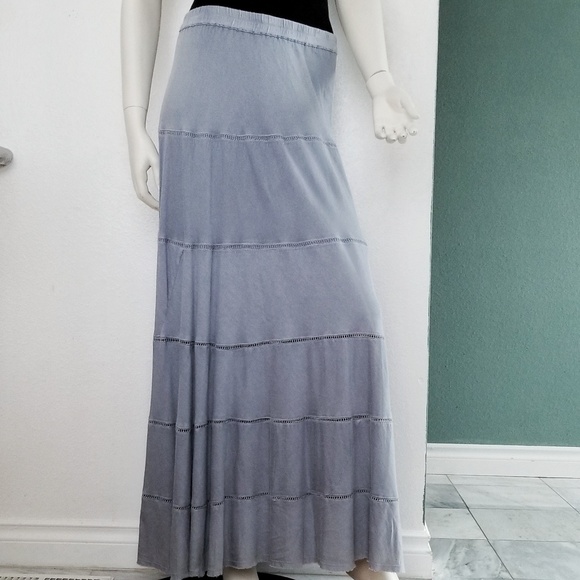 Soft surroundings pale blue maxi skirt - Picture 1 of 4